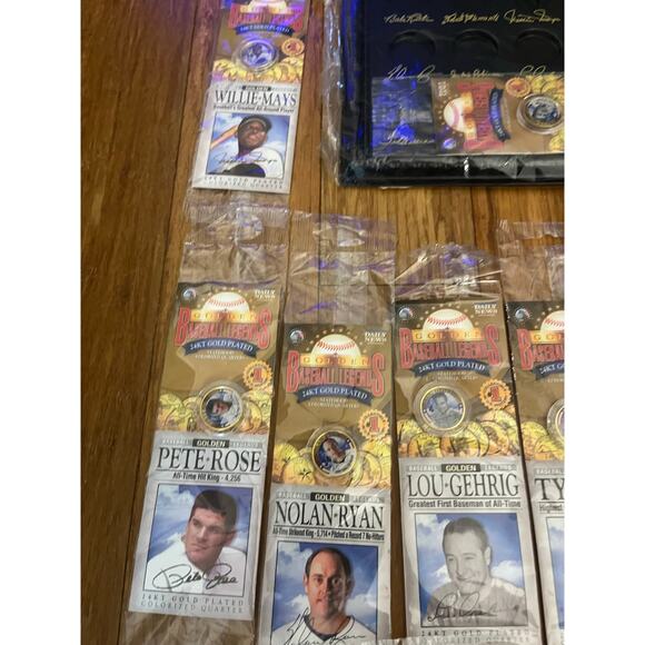 2006 Golden Baseball Legends 24KT Gold Plated Quarter 15 Player Set With Display - Picture 4 of 5